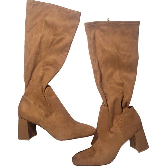 Nordstrom Rack Women's Cognac Suede Riding Nala Boots 10 NWOT‎ - Picture 1 of 11
